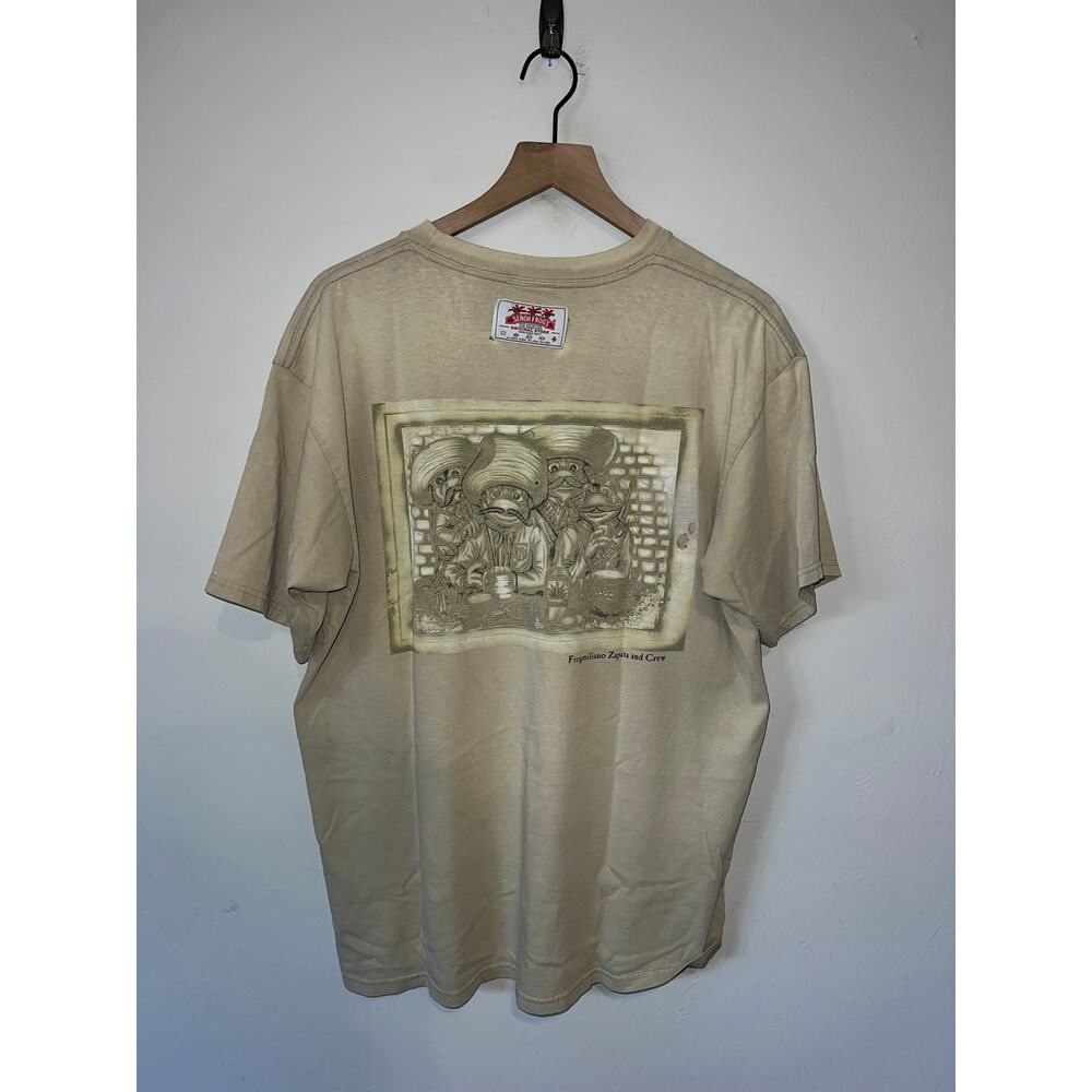Vintage Senor Frogs Shirt Frogmiliano Zapata & Crew Brown Graphic Tee XL Stained